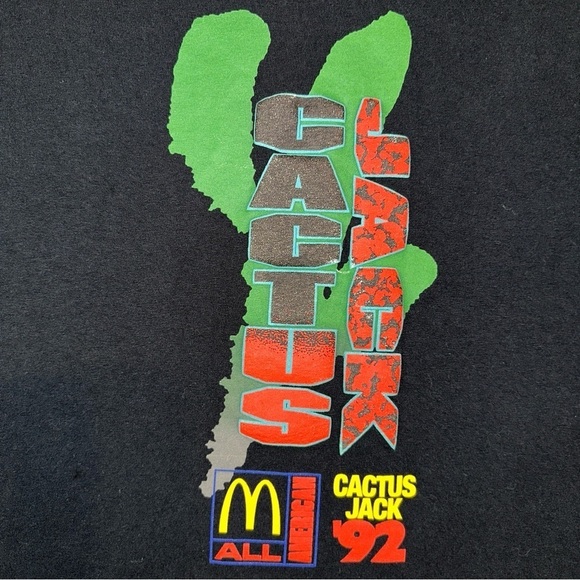 Travis Scott Cactus Jack Men’s Shirt Black XL McDonald's All American '92 Tee - Picture 8 of 11
